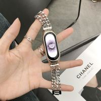 Metalowy pasek do Xiaomi Mi Band 8 7 6 5 4 3 Watch Band moda INS podwójna bransoletka ze stali nierdzewnej zapasowa opaska Correa