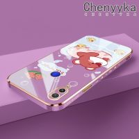 เคส Chenyyka สำหรับ Xiaomi Redmi Note 7 Note 7 Pro Note 7S เคสซิลิโคนลายหมีฤดูร้อนดีไซน์ใหม่ด้านข้างเคสโทรศัพท์ฝาปิดเลนส์เต็มรูปแบบเคสป้องกันกล่องกันกระแทกกล้องแบบนิ่ม