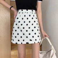 Spring and summer 2021 new A-line skirt Korean style high waist slim short polka dot package hip skirt