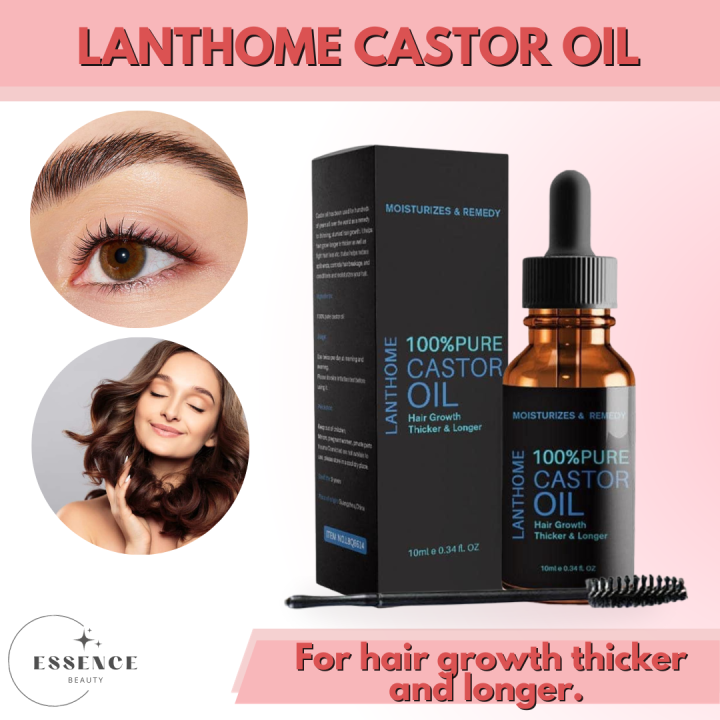 Lanthome 100% Pure Castor Oil Hair Growth Thicker & Longer 10ml. For ...