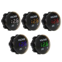 Mini Round Waterproof Motorboat Motorcycle DC5V-48V LED Panel Digital Voltmeter Tester Monitor Display Voltmeter