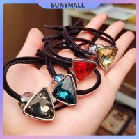 SUNYMALL เชือก สามเหลี่ยม คริสตัล ความยืดหยุ่นสูง แหวนผม แฟชั่น สาว เชือกหัว วงยาง มัดผม นักเรียน อุปกรณ์ผม