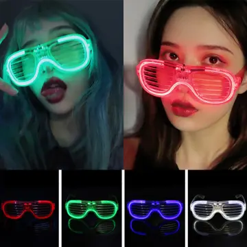 5/10 Pcs LED Luminous Glasses Halloween Glow Neon Lights Christmas Party  New Year Bril Glitter Sunglasses Holiday Products