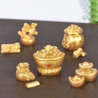 EDTJF อเนกประสงค์อเนกประสงค์ สร้างสรรค์และสร้างสรรค์ Golden yuanbao ภูมิทัศน์ขนาดเล็กมาก เครื่องประดับทำเอง ของตกแต่งบ้าน ตกแต่งเดสก์ท็อป เรซิน ความมั่งคั่งกลิ้ง เครื่องประดับเล็กโชคลาภ ฟิกเกอร์ เครื่องประดับเล็กๆ เครื่องประดับมงคลสำหรับตกแต่ง