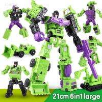 22CM Transformation Robot Car 6 In 1 Defensor Devastator Toy Action Figure ABS Plastic Vehicle Robot Toy Model Gift For Children