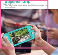 UOIGXO SHOP ชุดป้องกันเกมแพดแบบพกพา,ป้องกันซิลิโคนปลอกหุ้มสำหรับ Nintendo Switch ป้องกันหน้าจอขนาดเล็ก