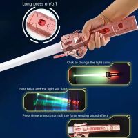 7สีใหม่ RGB Lightsaber เลเซอร์ดาบหด2 In 1แฟลชของเล่นมือปั่นคอสเพลย์ P Rop ส่องสว่างของเล่นสำหรับ Childs กลางแจ้ง