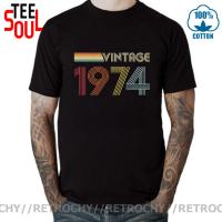 Vintage 1974 T Shirt Men Retro Born In 1974 T-Shirt Male Legendary 1974 Birth Year Tee FatherS Day 46Th Birthday Gift Tee Shirt 【Size S-4XL-5XL-6XL】