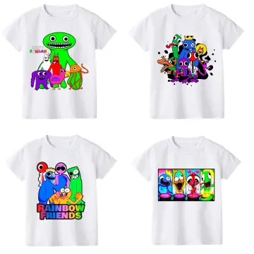 Roblox Rainbow Friends Cartoon Anime Clothes Summer Round Neck