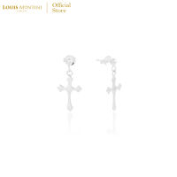 Louis Montini (Jewelry) Sterling Silver 925 Earrings ต่างหูเงินแท้ 92.5% ต่างหูผู้หญิง รูปไม้กางเขน LJER118