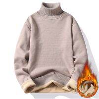 Autumn Winter Mens Turtleneck Sweater Mens Knitting Pullovers Rollneck Knitted Sweater Warm Men Jumper Slim Fit Casual Sweater