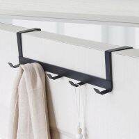 【YF】 5 Hooks Over-The-Door Hook Holder Metal Hanging Rack perforated-free hanger For Clothes Towels Shoes Hats Caps