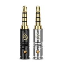 ✜♂❡ FDHTD 3.5 Jack Headphone Gold Plated Terminals 4 Poles Plug 3.5mm Wire Earphones Accessories