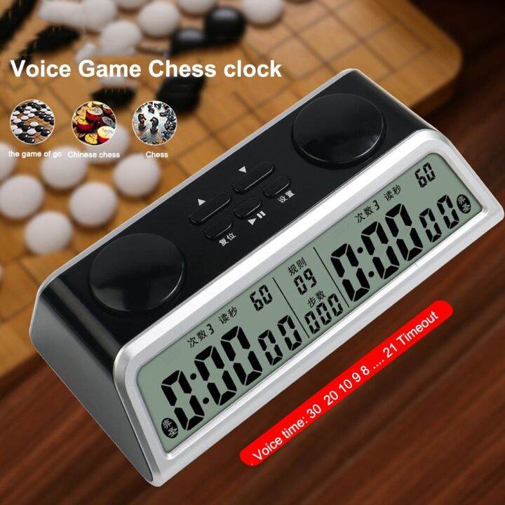 Plastic Chess Digital Timer Multifunctional LCD Display Board Game