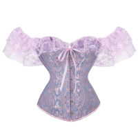 2021Women Overbust Corset Burlesque Jacquard Lace Corset Tops Slimming Victorian Corstets and Bustiers Body Shaper Corselet Femme