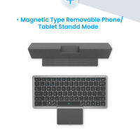 สำหรับ Universal Tablet PC 78 Keys Keyboard คีย์บอร์ดพกพาที่รองรับบลูทูธพร้อมทัชแพดขนาดใหญ่ PU Case Stand Dustproof