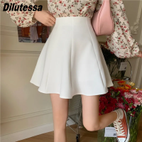 (S-4XL)Dilutessa กระโปรงสตรีสไตล์เกาหลีทรงเอแบบสั้น ROK High Waist เหนือเข่าพร้อมกางเกงนิรภัย