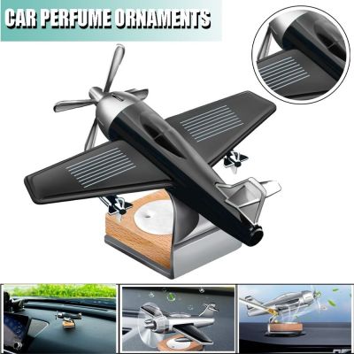 【DT】  hotRotary Solar Powered of air Freshener for Perfume Sculpture Wooden Base Scent For Dashboard Car Perfume Ornaments