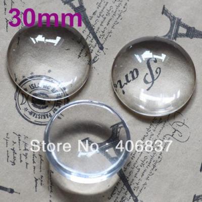 50pcs/lot Good Quality 30mm Domed Round Transparent Clear Magnifying Glass Cabochon