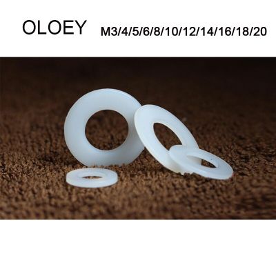 Nylon Gasket M3 M4 M5 M6 M8 M10 M12 M16 M18 M20 Round Hard Screw Washer Enlarge Thicken Insulated Nnylon Flat Washers Nails  Screws Fasteners