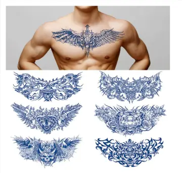 1 Piece Wing Tattoo Sticker Waterproof Long-Lasting Handsome Man's Back  Neck Of Arm | SHEIN EUQS