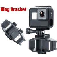 For GoPro Hero 11 10 9 Vlog Stand Bracket with 2 Cold Shoe 1/4 Screw for Insta360 One RS R DJI Osmo Action 3 Cameras Accessories