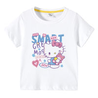 Kitty Cat Tshirt With Light Boys Girls Summer Kid S 100% Cotton Lesure Short-Sleeved BaBy Lesure Tops