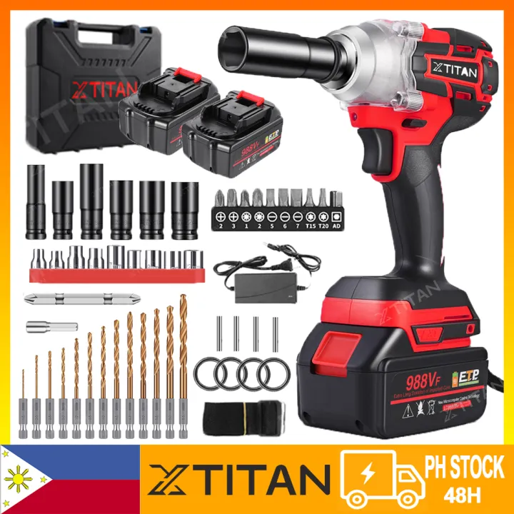 【cod】xtitan 988vf Brushless Impact Wrench 3use Cordless Impact Drill