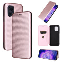 Oppo Find X5 Pro Case, EABUY Carbon Fiber Magnetic Closure with Card Slot Flip Case Cover for Oppo Find X5 Pro