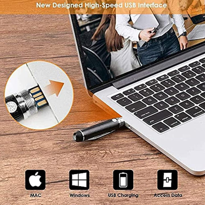 hasako-hidden-camera-pen-1080p-hd-2-5hrs-with-32gb-sd-card-2-in-1-camera-pen-mini-body-camera-card-reader-5-refills-for-business-conference-security-black