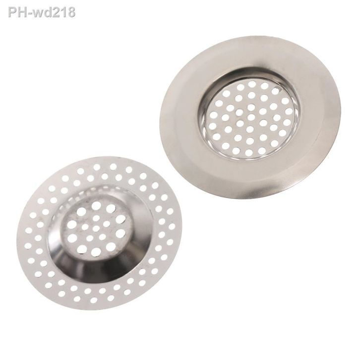 2pcs-strainer-bath-basin-drain-hair-clean-up-mesh-trap-filter-kitchen-sink-with-large-wide-rim-catcher-cover-cap-plug-wholesale