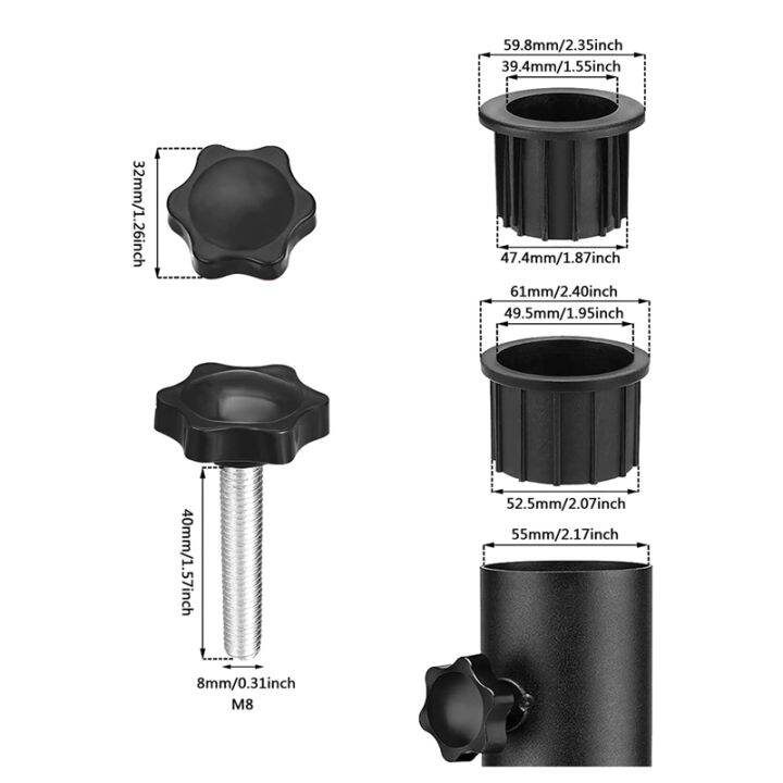 2-sets-outdoor-patio-umbrella-base-stand-replacement-parts-umbrella-base-bracket-hole-ring-plug-cover-and-cap