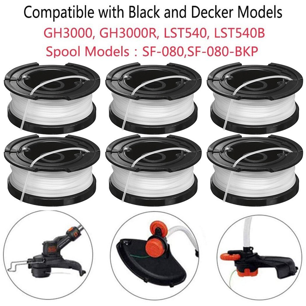 3x For Black & Decker A6481 Strimmer Trimmer Spool & Line ST4525 ST6600 ST7000 