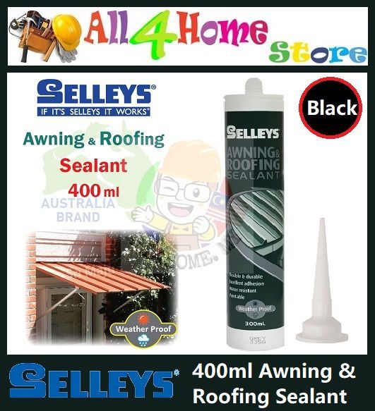 (Black) SELLEYS Awning Roofing Sealant Roof Gutter Caulk Water Leaking