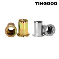 5/10pc UNC 6 -32 8 -32 10 -24 1/4-20 5/16-18 3/8-16 Carbon 304 Stainless Steel Flat Head Rivnut Nutsert Binding Insert Rivet Nut