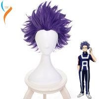 〖Gesh department store〗Boku no Hero Academia Shinsou Hitoshi Shinso Wig Cosplay Costume My Hero Academia Short Purple Wigs Synthetic Hair Wig Cap