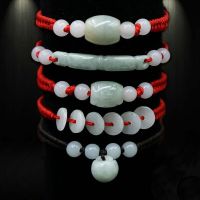 Ruifan Trendy Geometric Natural Jade Red Rope Handmade Braid Bracelets for Women Girls Fine Jewelry Accessories Gift YBR352 Charms and Charm Bracelet