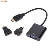 Micro HDMI / Mini HDMI/HDMIไปยังอะแดปเตอร์VGA 1080Pตัวแปลงชุดชิป