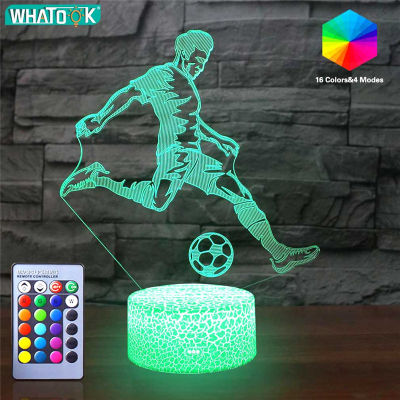 16Colors LED Night Light 3D Illusion Lamp Sneakers Football skateboard Hot Game Light Remote Table Lamp Bedroom Decor Kids Gifts
