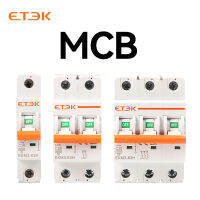 ETEK เบรกเกอร์มินิ MCB AC ตัวป้องกันโอเวอร์โหลดสั้น C Curve 1P 2P 3P 16A 25A 40A 63A 220V 230V 50/60HZ 35mm Din Rail EKM3-Cailine