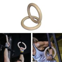 1Pc 28/32mm Wooden Gym Ring Gymnastic Exercise Fitness Heavy Duty Gym Pull Ups Muscle Training Ring for Cross-Training Workout