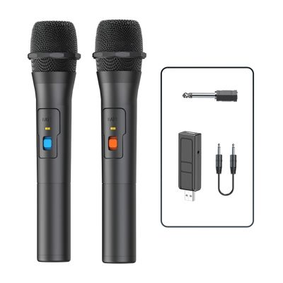 2PCS Wireless Microphone System Kits USB Receiver Handheld Home Party Smart TV Speaker Singing Mic