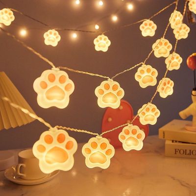 USB/Battery Operated Cute Cat Paw Rocket Cloud Fairy LED Light String Christmas Garland for Birthday Party Wedding Bedroom Decor