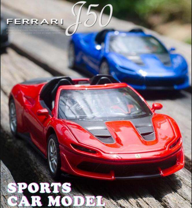 1-32-ferraris-j50ล้อแม็กรถยนต์รุ่นเสียงและแสงดึงกลับคอลเลกชัน-d-iecast-ยานพาหนะรถยนต์ของเล่นสำหรับเด็ก