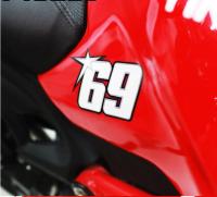 【In-Stock】 3สี Nicky Hayden No.69สติ๊กเกอร์รถจักรยานยนต์แข่งสติ๊กเกอร์ Superbike วิบาก D Ecals Helme สะท้อนแสงรถยนต์