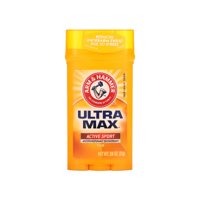 ผลิตภัณฑ์ระงับกลิ่นกาย ลดปัญหาเหงื่อ Arm &amp; Hammer สูตร UltraMax Solid Antiperspirant Deodorant สำหรับผู้ชาย กลิ่น Active Sport 73 g