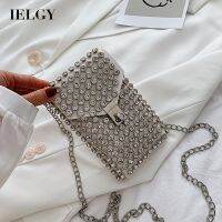 IELGY กระเป๋าสะพายไหล่แฟชั่นสําหรับสตรีลายเพชร Cross-Body