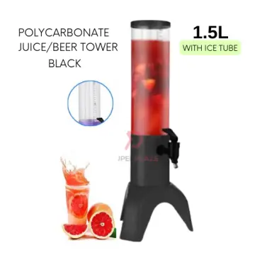 1.5L 3L Juice Drink Tower Beer Tower with Ice Tube Beverage