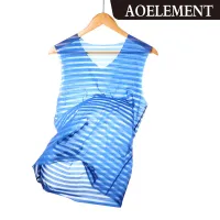 AOELEMENT ผู้ชายผ้าไหมน้ำแข็งบางเสื้อกั๊กรอยขีดข่วนฤดูร้อนออกกำลังกายแน่นแห้งเร็วแขนกุดเสื้อยืดไหล่กว้าง 053