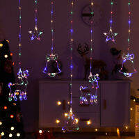 New 3.5M LED Curtain Lights Star Deer Tree Bell String Light Fairy Light Holiday Decorations For Home Bedroom Party Outdoor 2022